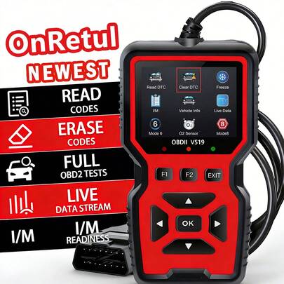 V519 Professional OBD2 Scanner - USB Powered Automotive Diagnostic Tool, With Live Data Stream, Full-Function OBD II Testing (I/M Readiness, OBD2/EOBD), Clear Engine Light, Read/Erase Codes For Most Vehicles, Car Maintenance, Ergonomic Design, Durable Plastic Housing