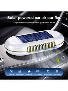 Automatic Car Air Purifier, Solar-Powered Vehicle Air Cleaner, Automatically Operates After Turning On, Achieves Optimal Purification In 5-7 Days. Vibration Sensor Activates At Parking, No Replacement Required, High-Efficiency Solar Panel, Built-In Lithium Battery, Lasts 10-15 Days On Full Charge With Solar Recharge - A - View 5