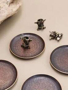 Metal Compass Pad, 3 Inch Metal Mat, Perfect For Displaying Figurines, Incense Sticks, Decorative Accessory, Ideal For Home Decoration - Rust Brown - View 4