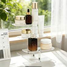 1 Set Acrylic Perfume Display Rack, Transparent Perfume Display Stand Suitable For Dressing Room, Showcase, Display Stand, Cosmetics Display Box - Clear - View 4