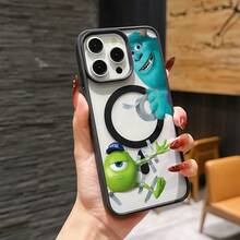 This Disney Monsters University Cartoon Character Phone Case, Featuring Sulley And Mike Wazowski, Boasts A Cute And Playful Design, A Simple And Stylish Appearance, And A Smooth And Comfortable Feel. It Features A Magnetic Back, Camera Protection, A Transparent And Fashionable Back Panel, And Reinforced Corners For Effective Drop Protection, Making It An Ideal Choice For Young People. This Phone Case Is Compatible With IPhone 17/16/15/14/13/...12/11/XR/XS/X Series And SamsungGalaxy S22, S23, S24, And S25 Series Phones. It Makes A Perfect Gift For Friends And Family. - 淺灰色 - 查看 6