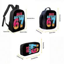 三件套包括学生背包、午餐包、铅笔盒、时尚轻便大容量多功能包 - 彩色 - 查看 2