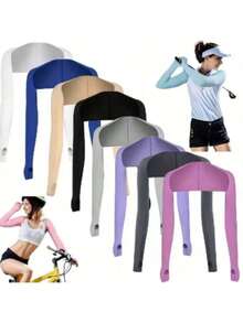 1pc Sweet & Spicy Style Long Sleeve Cropped Solid Color Versatile Dolman Sleeve - Multicolor - View 1