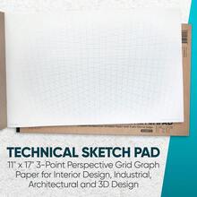 Kooalaa Tools | Drawing Perspective (1 And 2-Point) Large Sketch Pad (3 Point - 11 X 17) - 3Point-11x17 - 查看 4