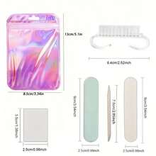 1/5/10/20 Packs (5 Pcs/Pack) Manicure & Pedicure Set, Mini Nail File And Orange Wood Stick Set, Double-Sided Nail File, Wooden Cuticle Pusher, Nail Cleaning Tools, Nail Sticks, Suitable For Professional And Home Nail Care, Nail Care Essentials | Professional Nail Kit | Nail Care Tools, Manicure Technician DIY Nail Care Supplies - Pink - View 8