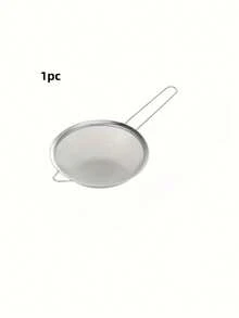 1pc Fine Mesh Strainer, Stainless Steel Filter Screen With Reinforced Frame And Sturdy Handle, Suitable For Sifting, Filtering, Draining And Rinsing Vegetables, Pasta, Fried Foods, Flour - Multicolor - View 6