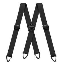 Tirantes ocultos para hombres Tirantes de trabajo ajustables elásticos de 1,6 de ancho resistentes con 4 tirantes en la espalda en X con 4 bucles a presión para pantalones AOUQ - Rojo - Ver 3