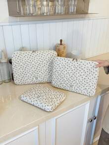 1pc Corduroy Laptop Sleeve Bag, Fits 11"/13"/15" Laptops, Printed Casual Unisex Protective Case, Compact & Portable, Can Be Used As Document Bag, Laptop Liner, Laptop Tote, Suitable For 11", 13", 15" , HP, ASUS And Other Brands, Suitable For Women, Teenagers, Men, College Students. Also Fits 9-15" Tablets, Compatible With IPad Air, 4, 5, Pro, 11, Mini, 5, 6, Shock-Absorbing Design. Laptop Case Laptop Cover Computer Bag Laptop Bag Water Resistant Travel Essentials - Multicolor - View 6