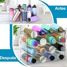 CYPN4 Soporte para 16 de Tazas Organizador de Botellas Apilable - Contenedor de Almacenamiento Para Armario Frigorífico Despensa Almacenar en Encimera Cocina Oficina Portabotellas de PlásticoFashion - 219617114 - Ver 5