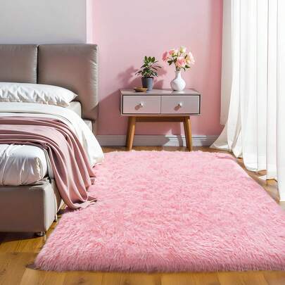 ALQD Fluffy 4x6 Area Rugs Girls Bedoom, Soft Washable Shag Carpet Kids Room, Nursery, Dorm Decor, Colorful Cute Plush Fuzzy Rugs Toddler