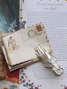 Lady's Hand Shaped Metal Paper Clip Binder Clips Page Holder Vintage Bullet Junk Journal Clips Book Clips Decorative Clip Accessories Clamps For Office Home DIY Use Gold - Bạc - Xem 4