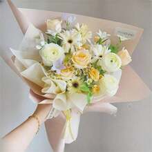 38个/包 牛奶棉小花束包装材料，清新简约风格花衬里 - 白色 - 查看 11