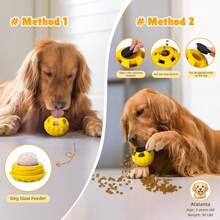 Interactive Dog Treat Dispenser Toy Freeze Fill Rubber Enrichment Toy For Boredom Slow Feeder Easy Clean Lemon S - Màu vàng - Xem 2