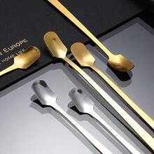 1个不锈钢蜡搅拌勺 - 6.69英寸长手柄，方便熔化蜡和制作蜡烛模具 - 銀色 - 查看 4