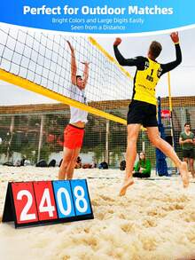 1 pieza Marcador plegable portátil de 4 dígitos, resistente al agua y al polvo, adecuado para voleibol de sacos de arena, baloncesto, fútbol, tenis de mesa y otros deportes interiores/exteriores, pantalla de doble cara - Multicolor - Ver 1