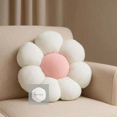 Almohada con forma de almohada de flores, cojín de asiento, bonita decoración de habitación y almohada de felpa para recámara, sofá y silla