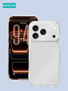 Koolife 1pc 17promax Phone Case, New Large Window Semi-Transparent Phone Protective Cover, High-Quality, Ultra-Thin Transparent Matte Finish With Precise Cutouts, Anti-Fingerprint, Suitable For IPhone 17ProMax/17/17Pro/16/16Pro/16ProMax - Translucent White - View 1