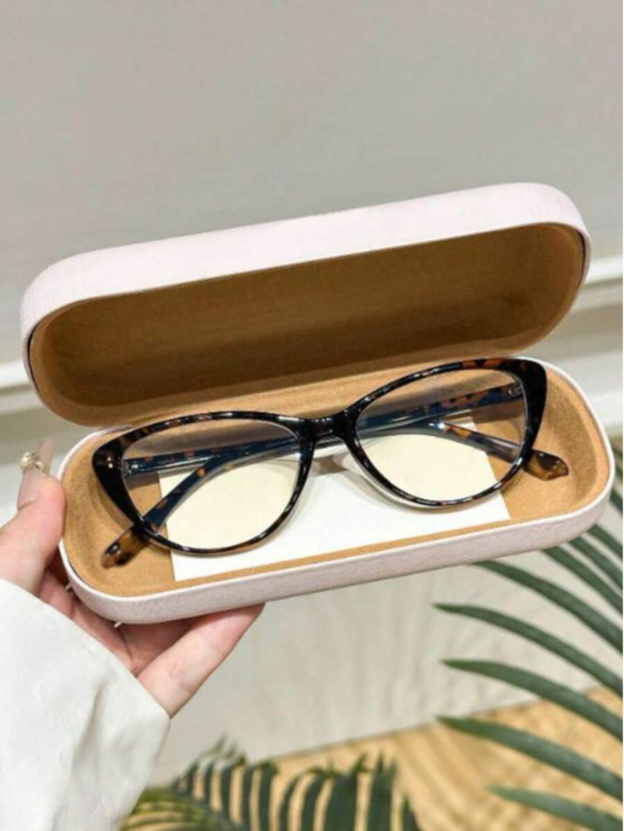 1pc Cat Eye Makeup-Free Versatile Plain TPR (Thermoplastic Rubber) Non-Prescription Glasses Glasses, Spring 2025