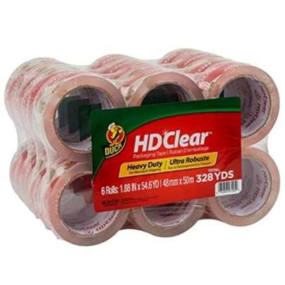 CYPNDuck HD - Cinta de embalaje transparente 24 rollos 1312 yardas Cinta de embalaje resistente para envío envío mudanza y almacenamiento Recambios de cinta de embalaje transparente y fuerte para cajas 1.88 pulgadas x 54.6 Yd. 393730Fashion