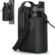 Magnetic Fitness Bag, Unisex, Fitness Accessories, Magnetic Water Bottle Holder With Shoulder Strap, Suitable For Fitness, Travel - Black - View 1