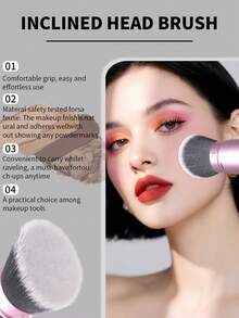 1pc Extendable Foundation Makeup Brush, Soft Bristles, Easy To Apply,Giveaways - Pink - View 7