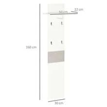 HOMCOM Perchero de Pared con 4 Ganchos Estante de Pared de Almacenamiento con Barra Colgante de Aluminio para Entrada Dormitorio Pasillo 50x23,5x160 cm Blanco - Blanco - Ver 7