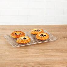 Met Lux - Estante para hornear de alambre de 9.8 x 14.8 pulgadas 1 estante de alambre para horno resistente Se adapta a sartenes de gelatina lavable en lavaplatos estante de enfriamiento de acero - como en la foto - Ver 4