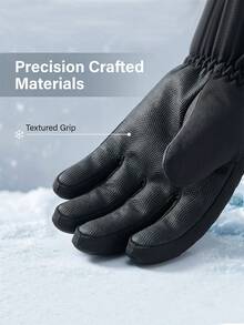 Winter Warm Cycling Gloves, Thermal Lined Windproof Waterproof Anti-Slip Sports Gloves With Adjustable Wrist Strap, Suitable For Cycling, Hiking, Skiing