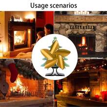 MICHSO 5-Blade Heat Powered Stove Fan Golden Christmas Tree Log Wood Burner Efficient Home Heat Distribution Fireplace Fan