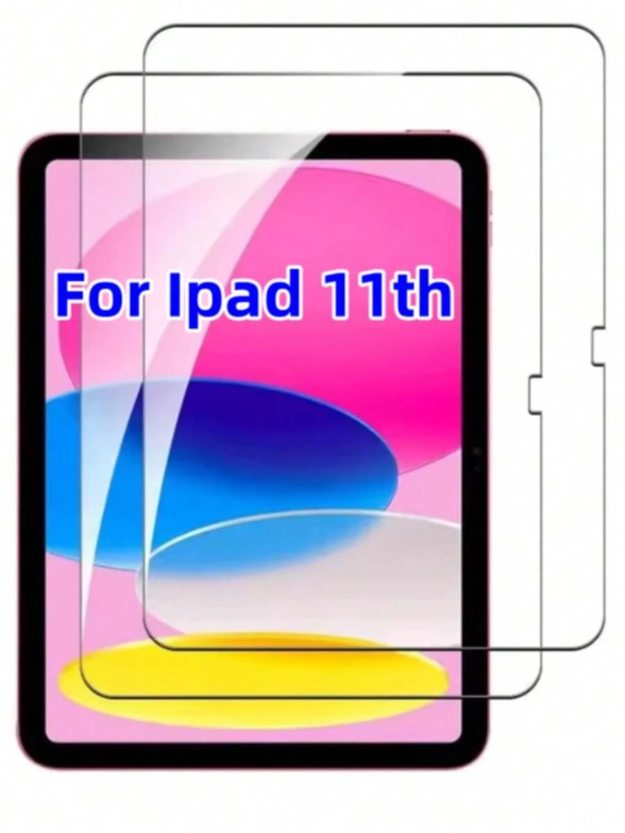 2片装 iPad 钢化玻璃屏幕保护膜 - 高清、高透光、防刮、防摔、全屏覆盖、强效防指纹、触控灵敏，兼容 iPad（Air 4、5、6）/（7、8、9、10 代）/iPad 11 1A16（2025）