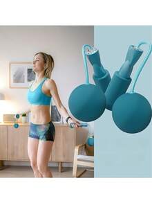 一套减震跳绳垫+跳绳，隔音防滑柔软TPE垫，多功能承重跳绳，无线跳绳，防滑握把，筋膜球，按摩球，跳绳按摩功能，方形瑜伽垫，瑜伽平衡垫，家用瑜伽健身器材 - 彩色 - 查看 8