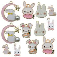 56pcs Easter Egg & Rabbit Shaped Zinc Alloy Pendant DIY Jewelry Making Supplies - Multicolor - View 8