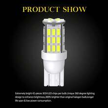 10个超亮房车拖车T10 921 194 42-SMD 12V汽车倒车LED灯泡，光束宽度灯，氙气白光