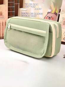 7pcs Set, Including Pencil Case & Doll, 5pcs Stickers, Cute Hamster Pencil Box, Multi-Layer Hamster Pencil Box, Hamster Brooch Hamster Bag, For Organizing School Items, Pens, Rulers, Erasers, Home Decor, (5pcs Stickers Random) - Beige - View 13