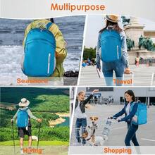 35L Mochila impermeable plegable y ligera para playa, con compartimento seco y húmedo, mochila HiFKing para hombres y mujeres, color azul - Azul2 - Ver 6