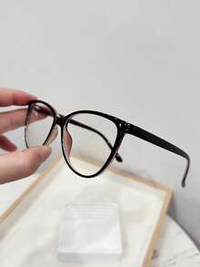 1副女士休闲复古猫眼有色眼镜，适合日常佩戴和街头风格 - 棕色 - 查看 9