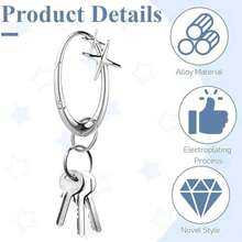 Star Carabiner Y2K Keychain, Shiny Cool Chrome Karabiner Extra-Large Silver Carabiner Keychain Y2k Accessories For Bagpack Keys Handbag Trousers Bag Charms - / - Xem 5