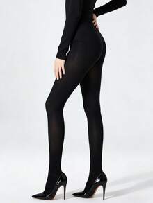 1/2 Paar Damen 80D einfarbige schwarze Strumpfhose, minimalistische undurchsichtige Strumpfhose