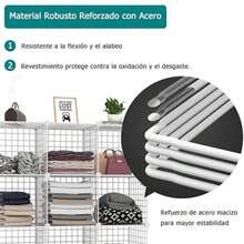 CYPNEstanteria Modular Malla Almacenamiento de 9 cubos Montaje DIYOrganizador de Almacenamiento de Cubos de Alambre con Tabique de Plástico PP Estantería Modular Apto para Dormitorio Salón ArmarioFashion - Blanco-6 - Ver 6