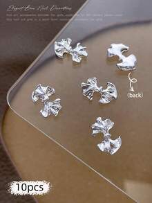 10/100/500pcs 3D Silver Bow Heart Nail Art Decorations, Korean Style Metal Bow, Star, Moon Nail Jewelry, Y2K Punk Nail Gems, DIY For Acrylic Nail Stickers, Phone Cases, Shoes, Clothes, Bags Nails Nail Supplies Nail Charms - Multicolor - View 27