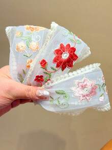 3pcs Ladies Elegant Versatile Embroidered Flower Headbands, Suitable For Daily Use, Home, School, Beach, Office, Commute, Party, Holiday, Birthday, Back To School, New Year, Valentine'sDay, Mother'sDay, Wedding, Music Festival, Graduation ,Hair Hoop Hairband For Women Hair Accessories Head Accessories - Multicolor - View 8