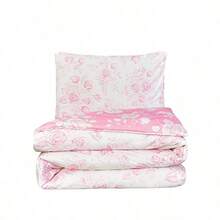 Luxury Super Soft Reversible Floral Toile Duvet Cover With Pillowcase - Pink Color - View 11