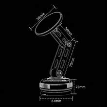 WOWSSYO 360° einstellbare Vakuum-Saugnapf Magnetische Autohalterung, kompatibel mit iPhone Magnetladung und Android Geräten, stoßfest und stabil, verwendet N52 Hochleistungsmagnet, unterstützt Quer- und Hochformat, faltbares Metallarmdesign - mehrfarbig - Übersicht 8