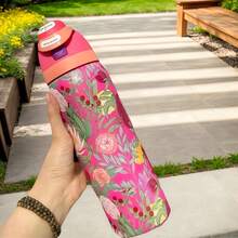 0WAL'A 32oz Limited Edition Insulated Water Bottle, Sports Water Bottle, Leak-Proof Design With A Pop-Up Lid, Available In Multiple Colors, Designed For Water Enthusiasts, Perfect For Fitness, Running, School, And As A Holiday Gift Or A Gift For Her.  A Stylish New Water Bottle For Women. - 桃紅 - 查看 4