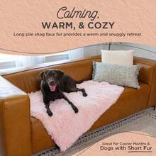 PZW-Best Friends By Sheri Calming Shag Dog Blanket Ultra Soft Faux Fur Pet Throw Anxiety-Relief Lightweight Warm Bed Cover For Dogs And Cats Machine Washable Candy Pink 40" X 50"0875 - CottonCandyPink - 查看 3