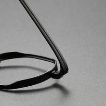 Lightweight Pure Titanium Polygonal Eyeglasses Frame, Women, Solid Color, Fashion All Season - Black - View 4