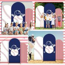 Decoraciones de fiesta de béisbol arco de béisbol cubiertas de telón de fondo deportes fiesta temática fondo de fotos de elastano cubierta de soporte para niños cumpleaños fiesta deportiva - como en la foto - Ver 6