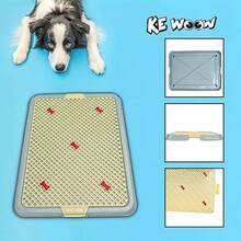 Baño para Perros Tapete Entrenador Orinal Perro Mascotas con Rejilla Porta Pañales para Perro Arenero Conejo Entrenamiento de Perros Chico Azul - Azul - Ver 7