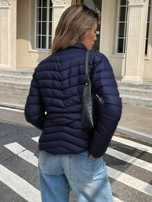 Chamarra Básica para Mujer Sin Gorro- Ligera, Cómoda y Versátil para Uso Diario, Te Protege del Viento y El Clima Fresco sin Ser Pesada. - Azul Marino - Ver 2