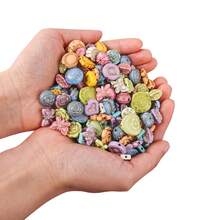 树脂复古ins风水水洗刷彩系列珠子外星人珠，DIY手工饰品珠子项链、手链、手机链材料 - 彩色 - 查看 8